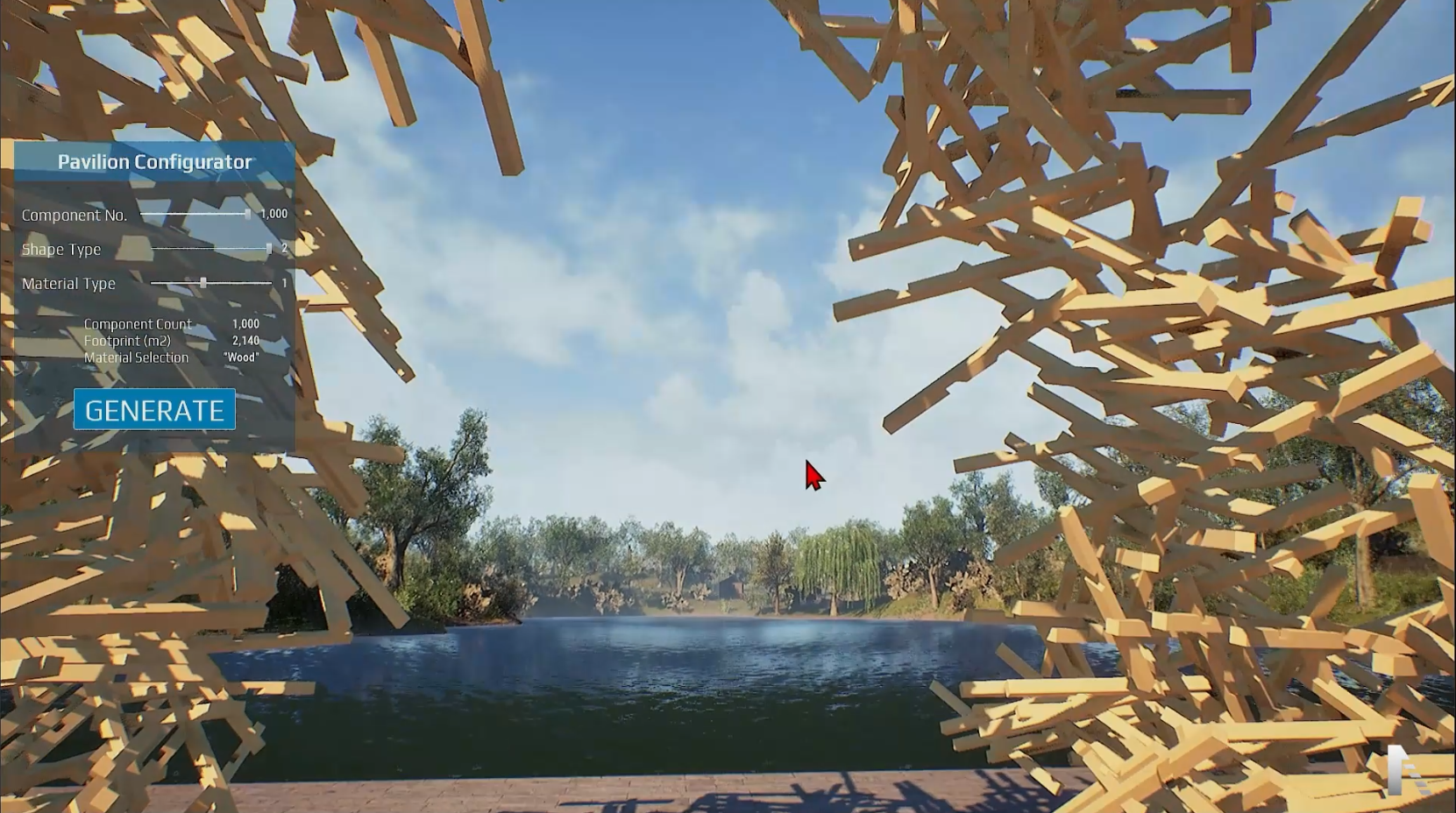 Generative canopy pavilion structure