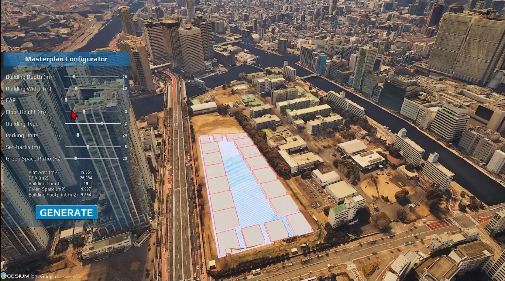 Data-driven district masterplan in Arki Engine