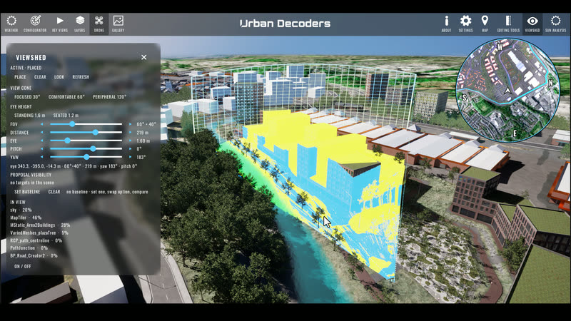 Viewshed analysis in the Stockport East twin